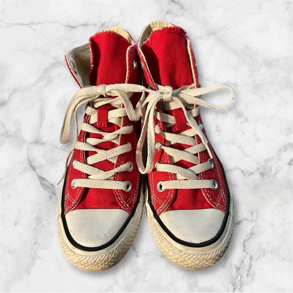 Converse All Star red high top sneakers shoes sz 6 Euc - Picture 2 of 5